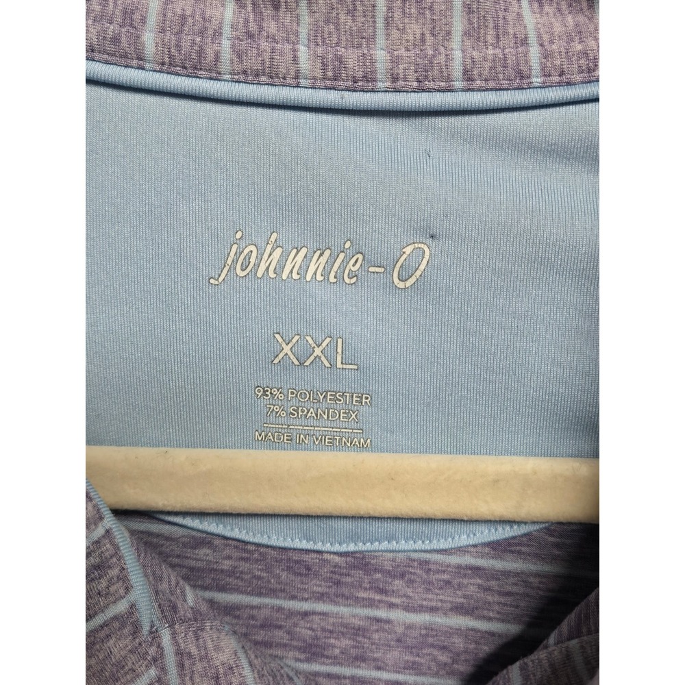Johnnie-O Men XXL Purple Striped NFL 100 Anniversary Patch Golf Polo Shirt‎ - Picture 2 of 7